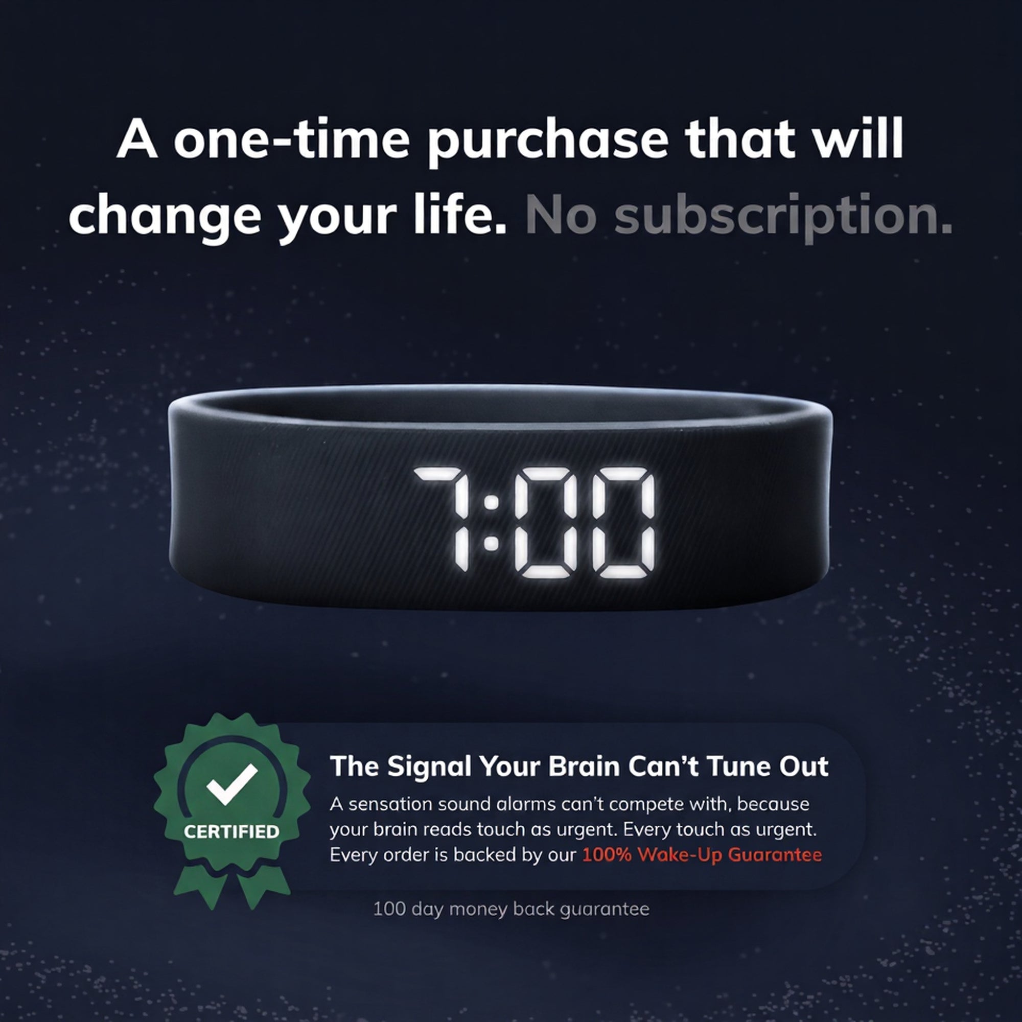 100% Wake-Up Alarm - Quake Band